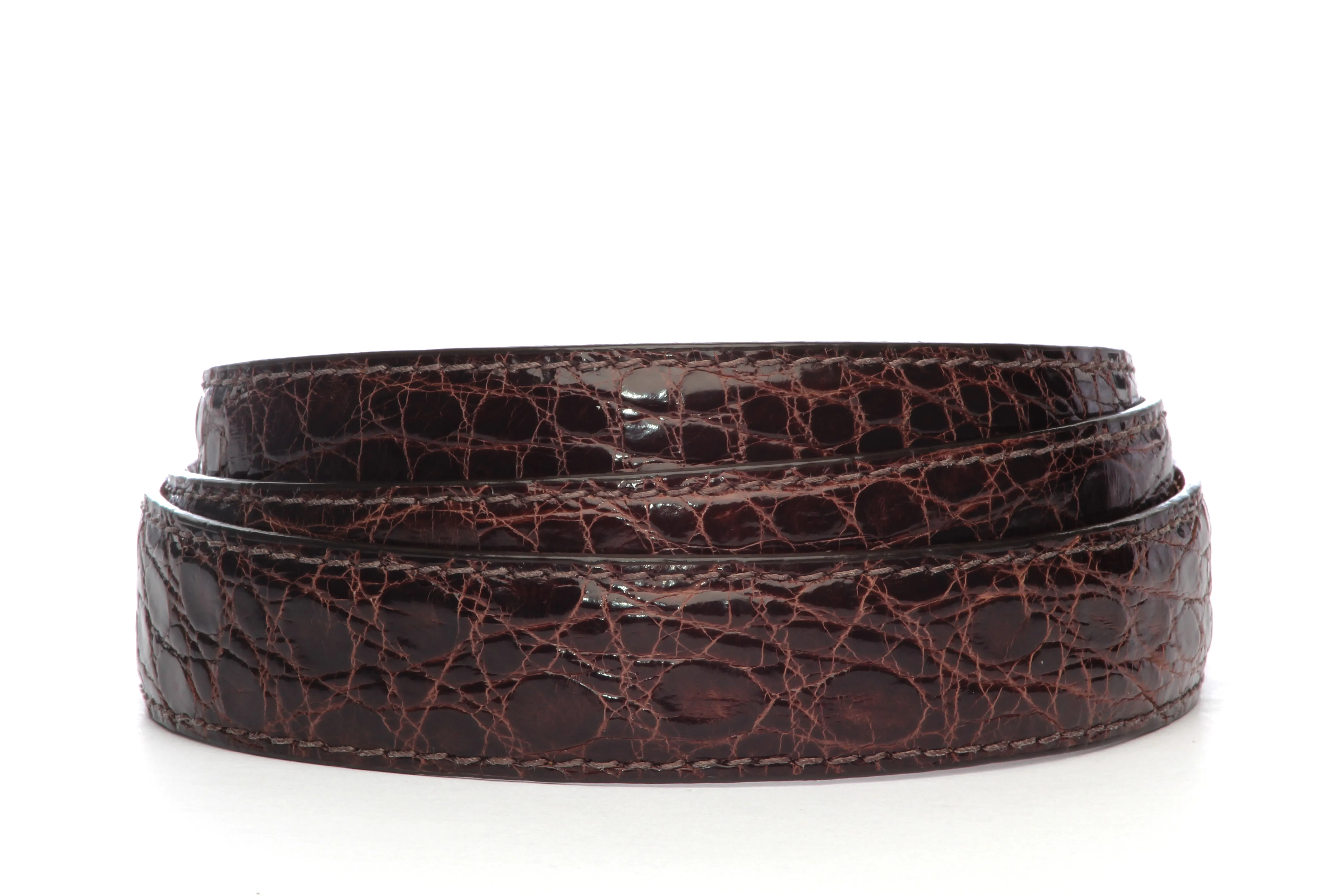 1.25" Dark Brown Crocodile Strap