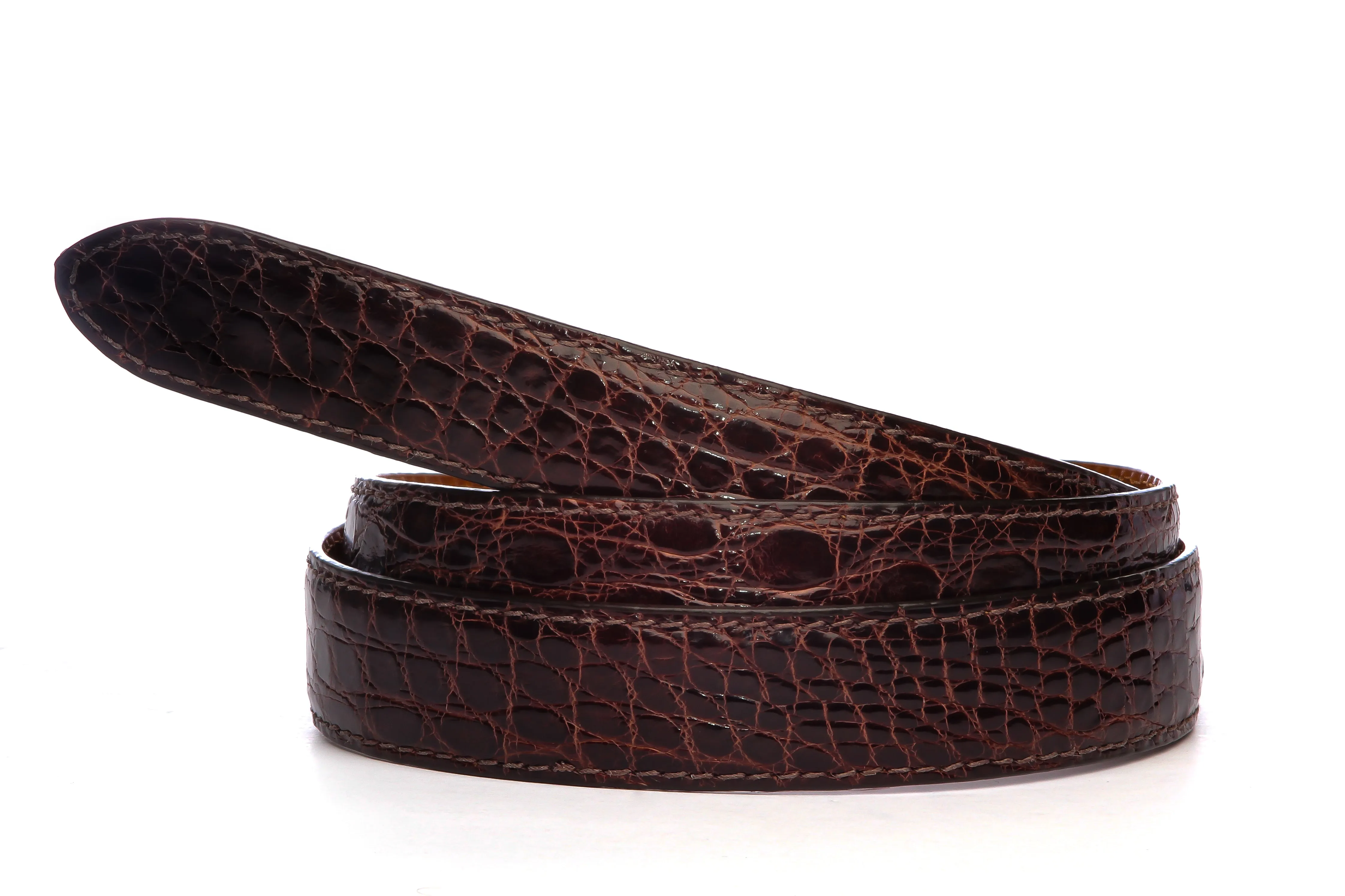 1.25" Dark Brown Crocodile Strap