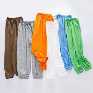 2023 Summer Children's Mosquito Pants Boys Girls Bamboo Cotton Trousers for Kids Air-conditioned Home Sleepwear Baby Leggings