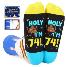 74th Birthday Gifts Ideas Socks - Best Gifts for 74 Year Old Women, 74th Birthday Gifts for Him Old Man, 74th Birthday Socks