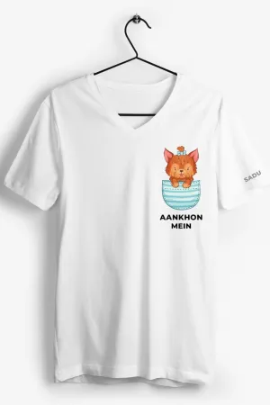 Aankhon Mein Pocket Print White Tshirt