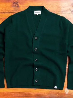 Adam Lambswool Cardigan in Quartz Green