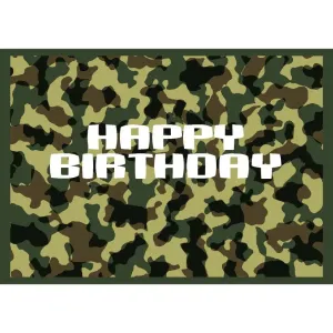 Camouflage Edible Cake Image - A4 Size