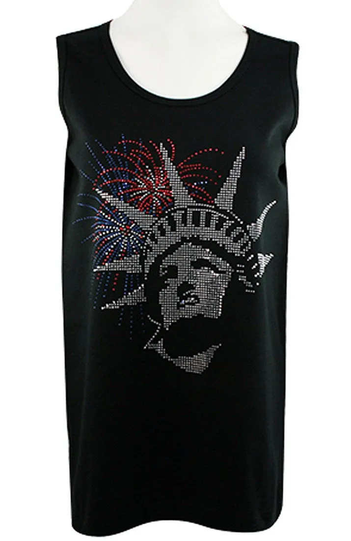 Christine Alexander - Liberty, Scoop Neck Tank Top Swarovski Crystal Accents