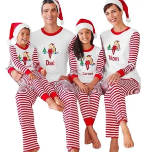 Christmas Pajamas Matching Family Pyjamas Winter Warm Kid Adult  Cute Santa Letter Printing Pajamas Sets Sleepwear Nightwear