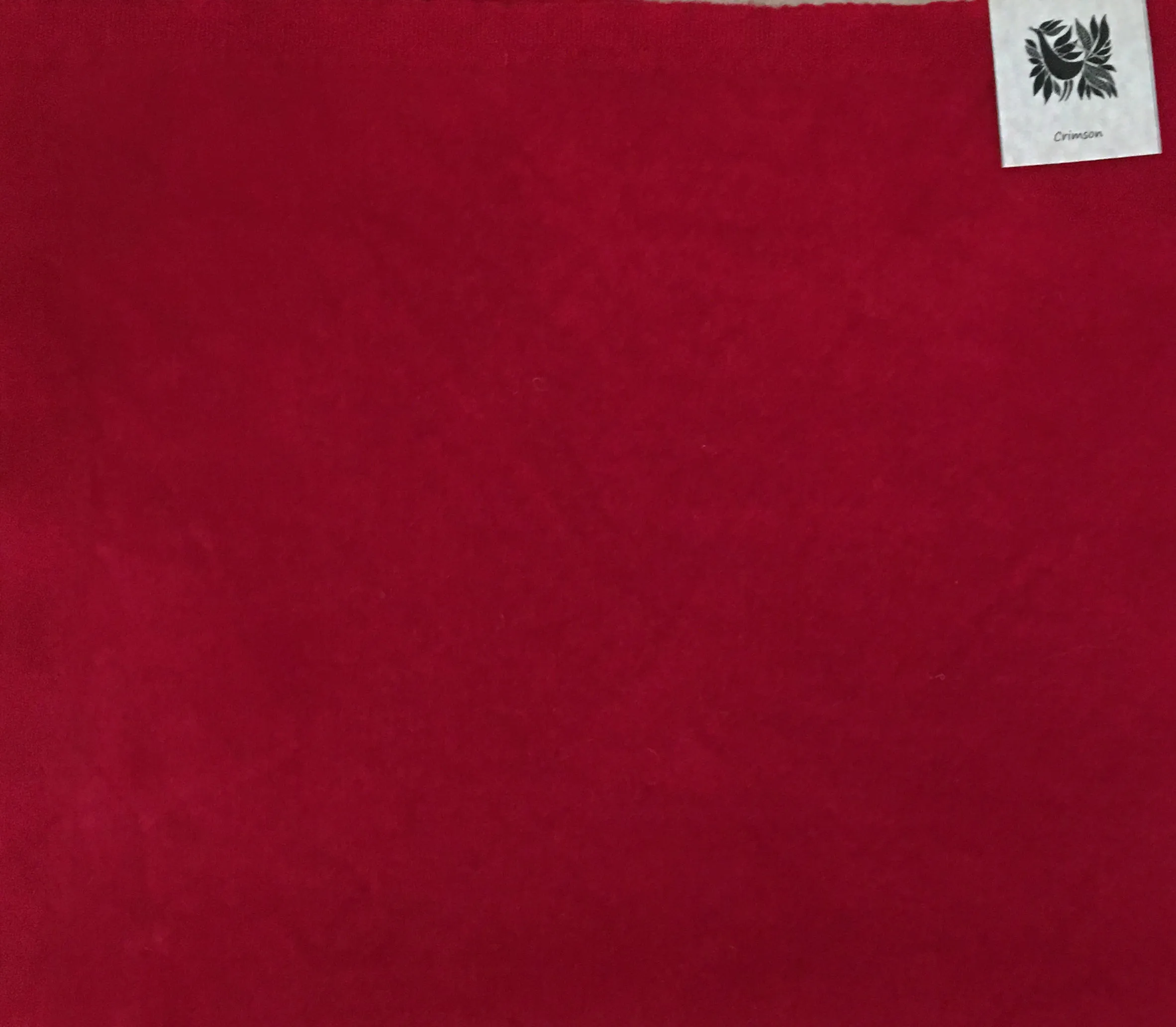 CRIMSON RED Hand Dyed YARD Wool Fabric for Wool Applique and Rug Hooking