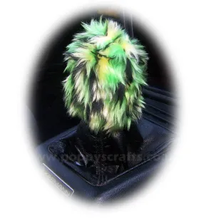 Cute Crocodile Fuzzy faux fur green scale print Gearknob cover cute