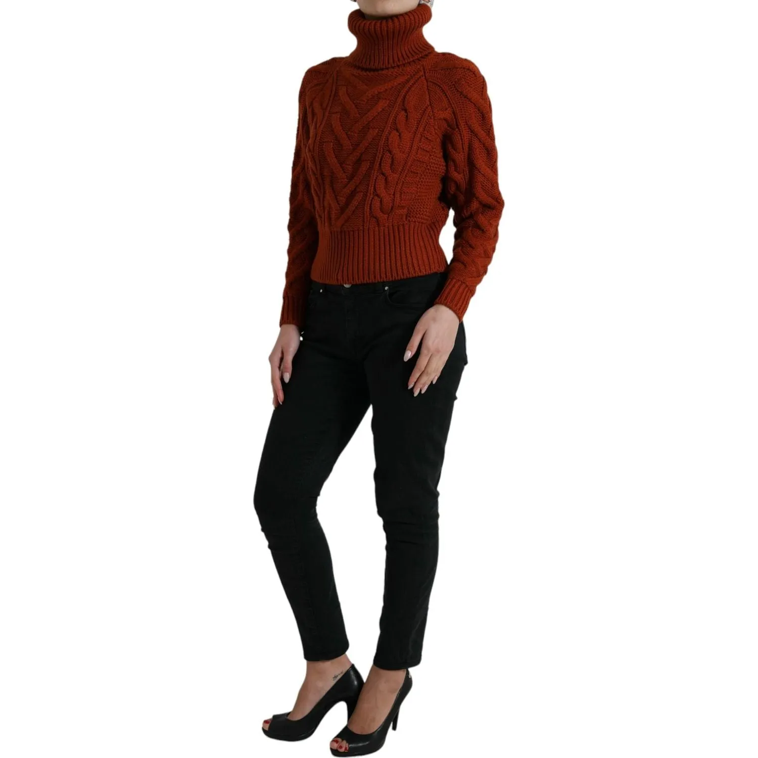 Dolce & Gabbana Elegant Brown Turtleneck Wool Sweater