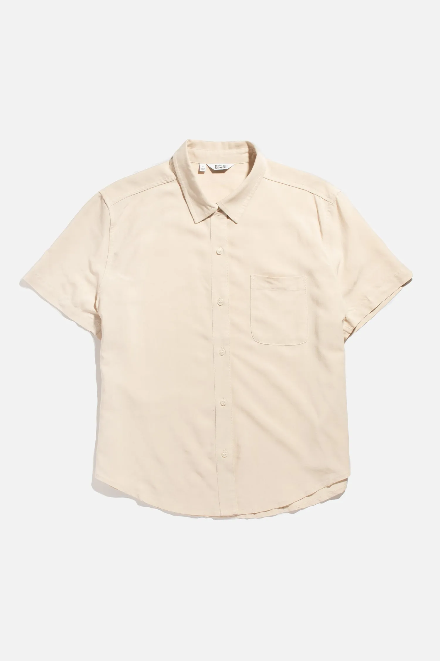 Greer Cropped Shirt / Cream Poplin.