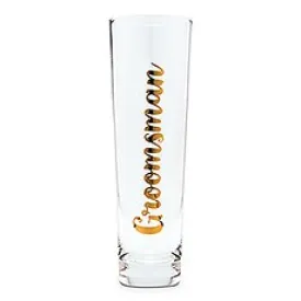 GROOMSMAN CHAMPAGNE FLUTE - METALLIC GOLD