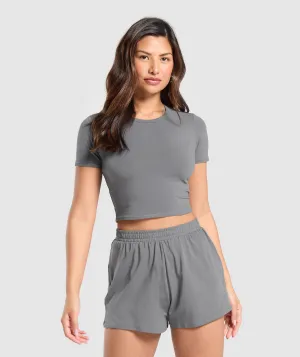 Gymshark Cotton Crop Top - Brushed Grey