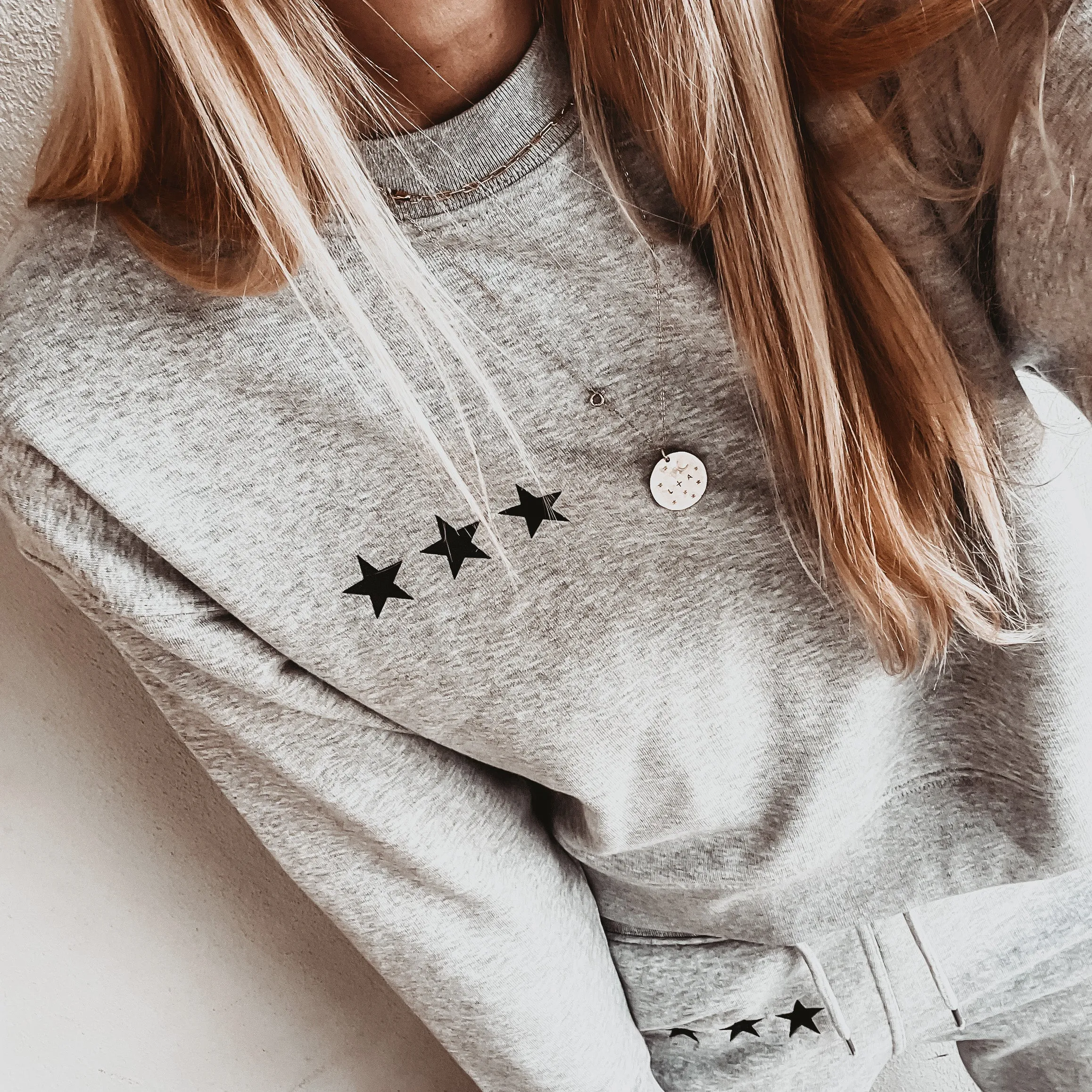 Heather grey Ibiza three stars sweatshirt *slightly cropped fit*