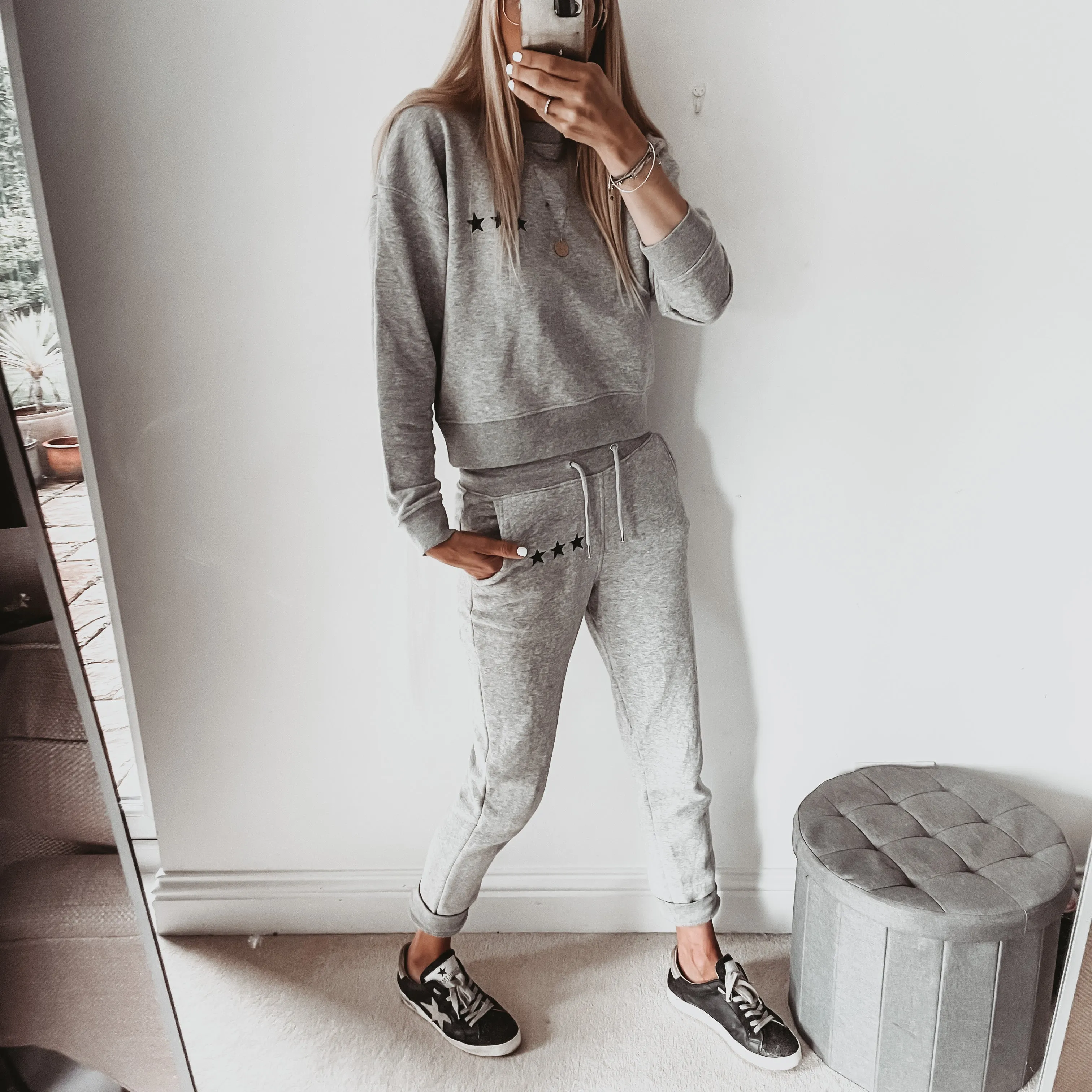 Heather grey Ibiza three stars sweatshirt *slightly cropped fit*