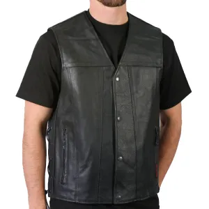 Hot Leathers VSM1023 Men's Black 'Conceal and Carry Leather Vest