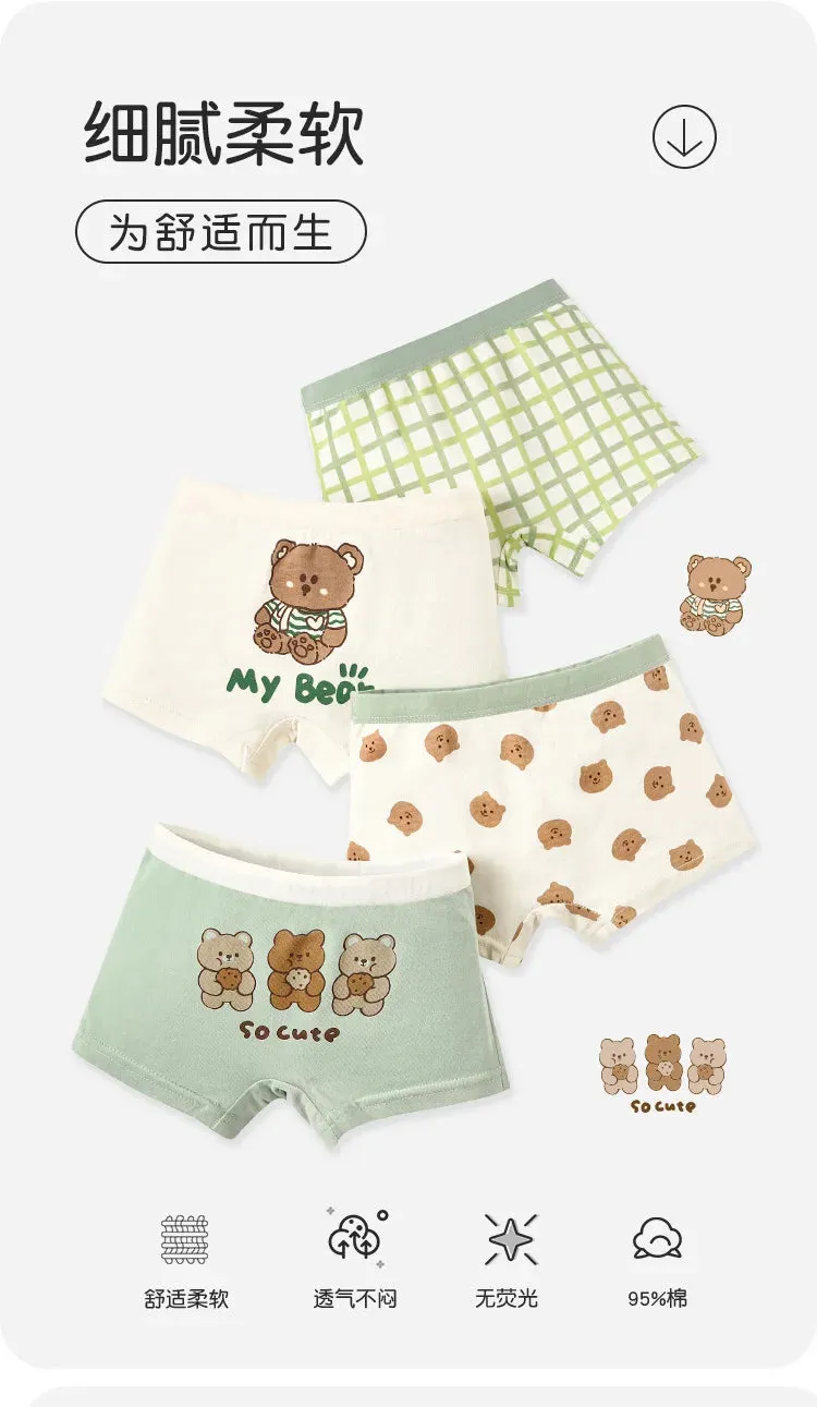 Kids Boys Underwear Spring Newest Baby Underpants Children 4pcs Cotton Briefs Boys Boxer Shorts Baby Underwear