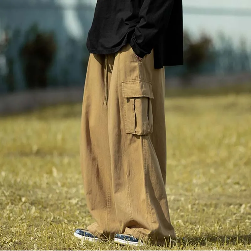 Men's Japanese Vintage Wide Leg Cargo Pants