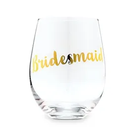 Metallic Gold Bridesmaid Stemless Glass