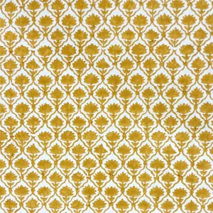 Mustard Kalamkari Organic Cotton Fabric