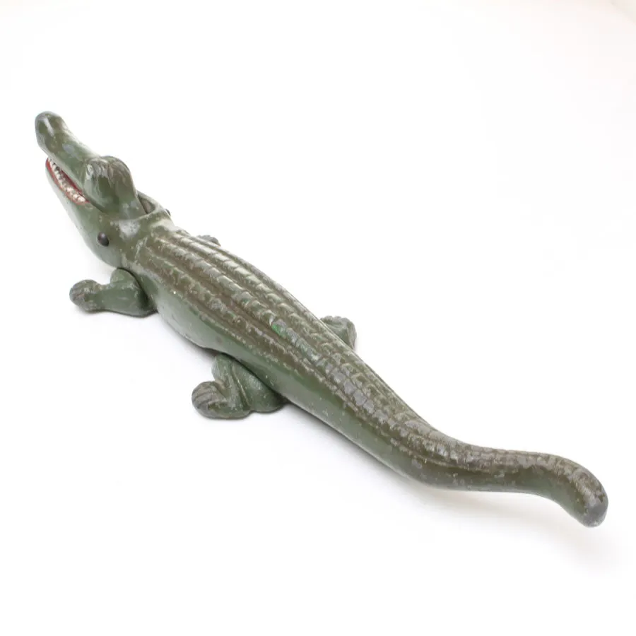 Old Hand Painted Novelty Crocodile Nutcracker - 13 7/8"