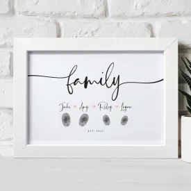 Personalised Family Fingerprint Framed Print   Ink Pad