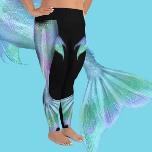 Shimmering Mermaid Tail Plus Size Leggings