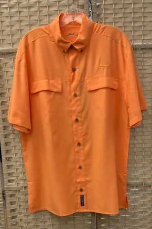 Short Sleeve Performance Solid Sport Shirt - Orange