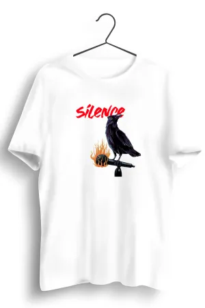 Silence Graphic Printed White Tshirt