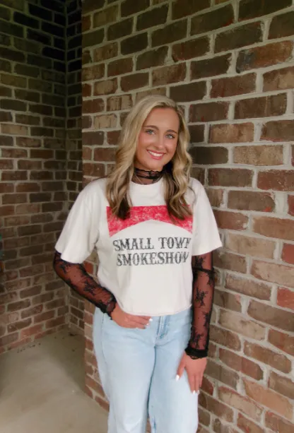 Small Town Smokeshow Cropped Graphic Tee