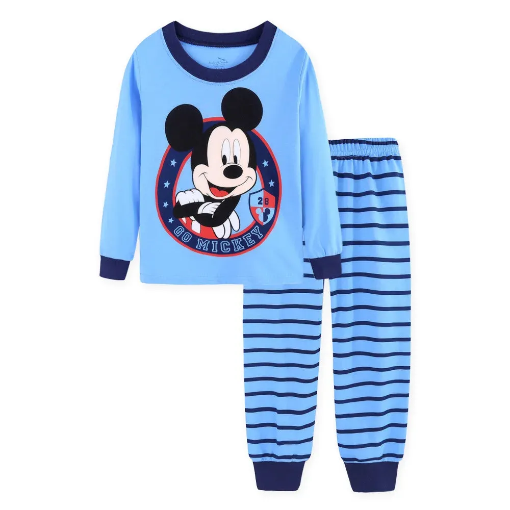 Spring Autumn Children's Clothing Sets Minnie girl boy Sleepwear Kids Pajamas Set Baby Girls Cotton Mickey Cartoon Pyjamas