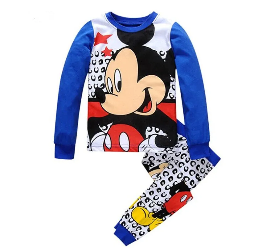 Spring Autumn Children's Clothing Sets Minnie girl boy Sleepwear Kids Pajamas Set Baby Girls Cotton Mickey Cartoon Pyjamas