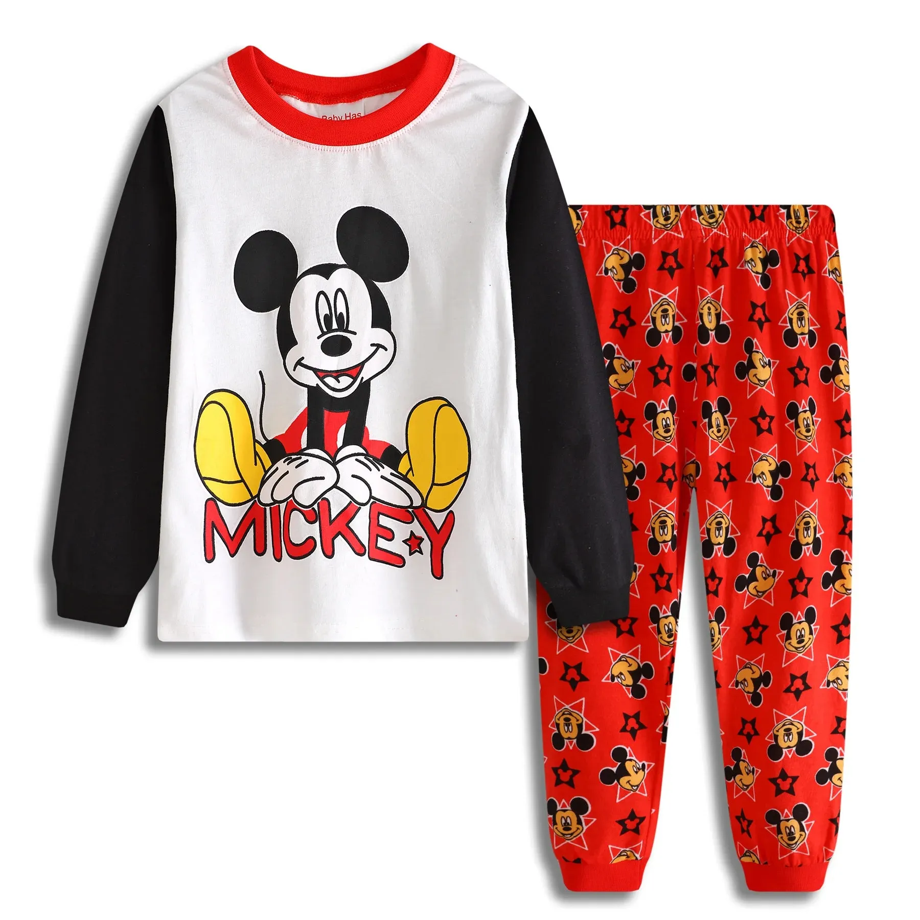 Spring Autumn Children's Clothing Sets Minnie girl boy Sleepwear Kids Pajamas Set Baby Girls Cotton Mickey Cartoon Pyjamas