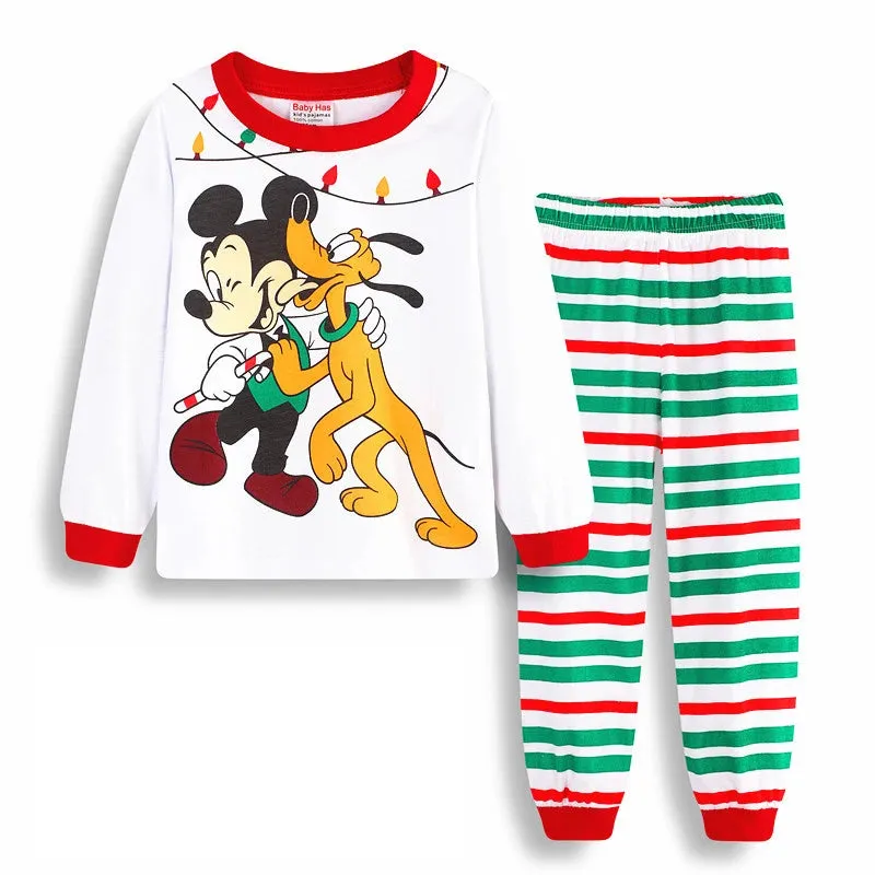 Spring Autumn Children's Clothing Sets Minnie girl boy Sleepwear Kids Pajamas Set Baby Girls Cotton Mickey Cartoon Pyjamas