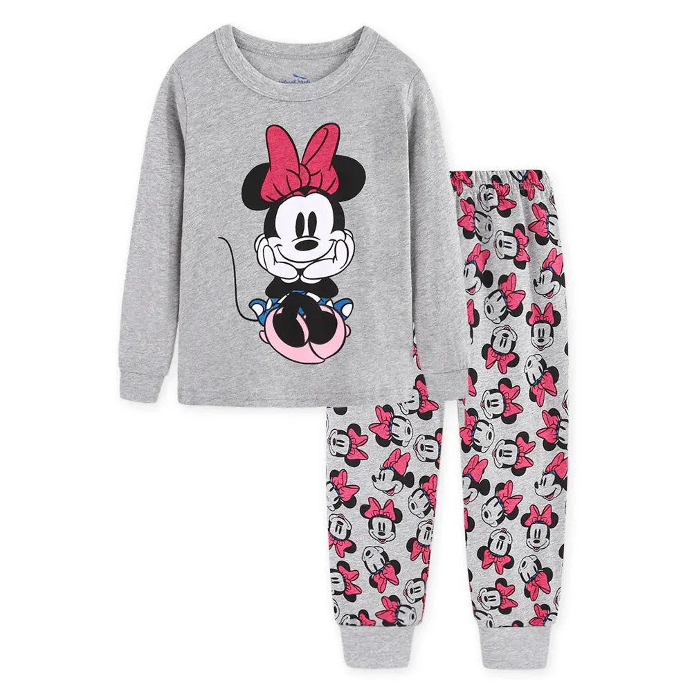 Spring Autumn Children's Clothing Sets Minnie girl boy Sleepwear Kids Pajamas Set Baby Girls Cotton Mickey Cartoon Pyjamas