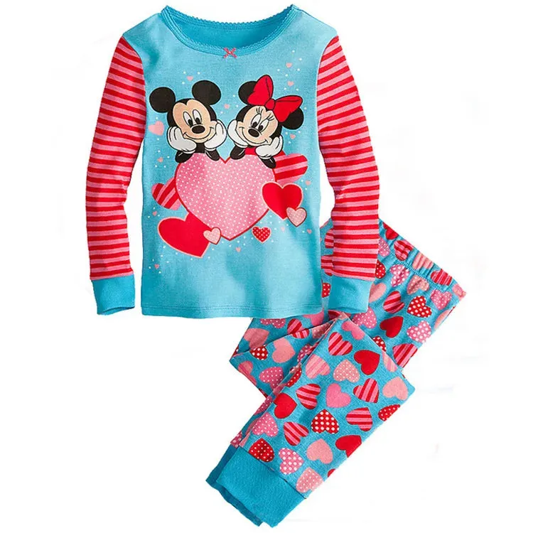 Spring Autumn Children's Clothing Sets Minnie girl boy Sleepwear Kids Pajamas Set Baby Girls Cotton Mickey Cartoon Pyjamas