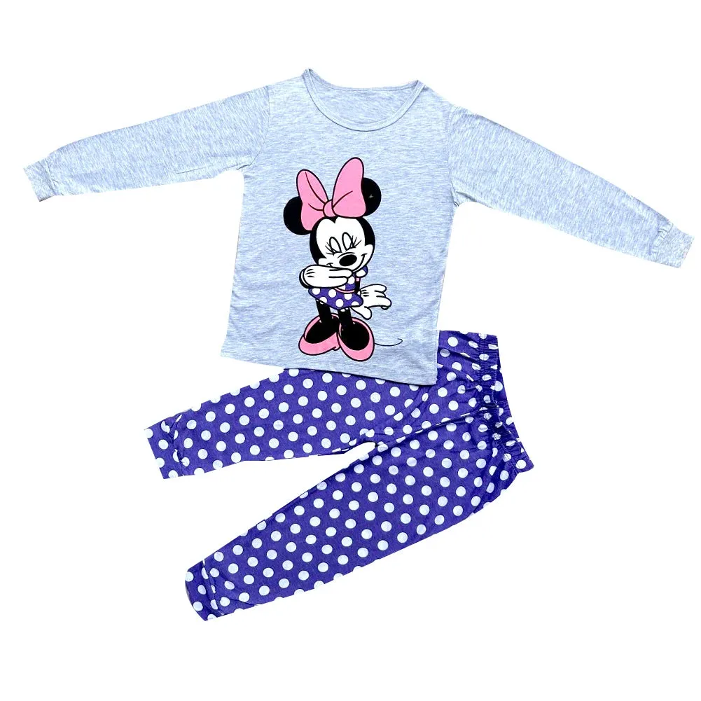 Spring Autumn Children's Clothing Sets Minnie girl boy Sleepwear Kids Pajamas Set Baby Girls Cotton Mickey Cartoon Pyjamas