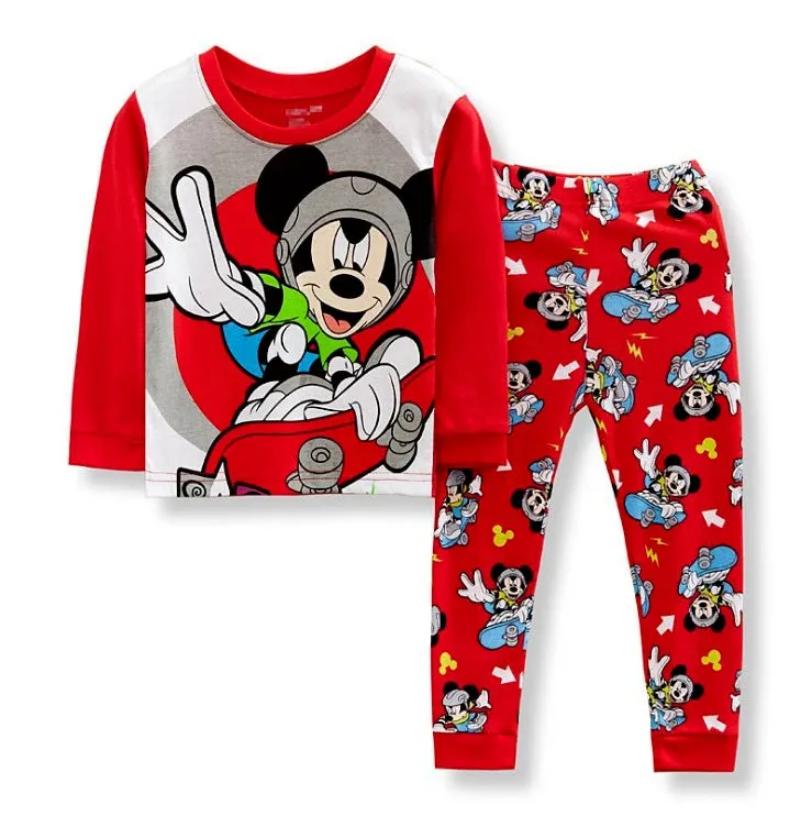 Spring Autumn Children's Clothing Sets Minnie girl boy Sleepwear Kids Pajamas Set Baby Girls Cotton Mickey Cartoon Pyjamas