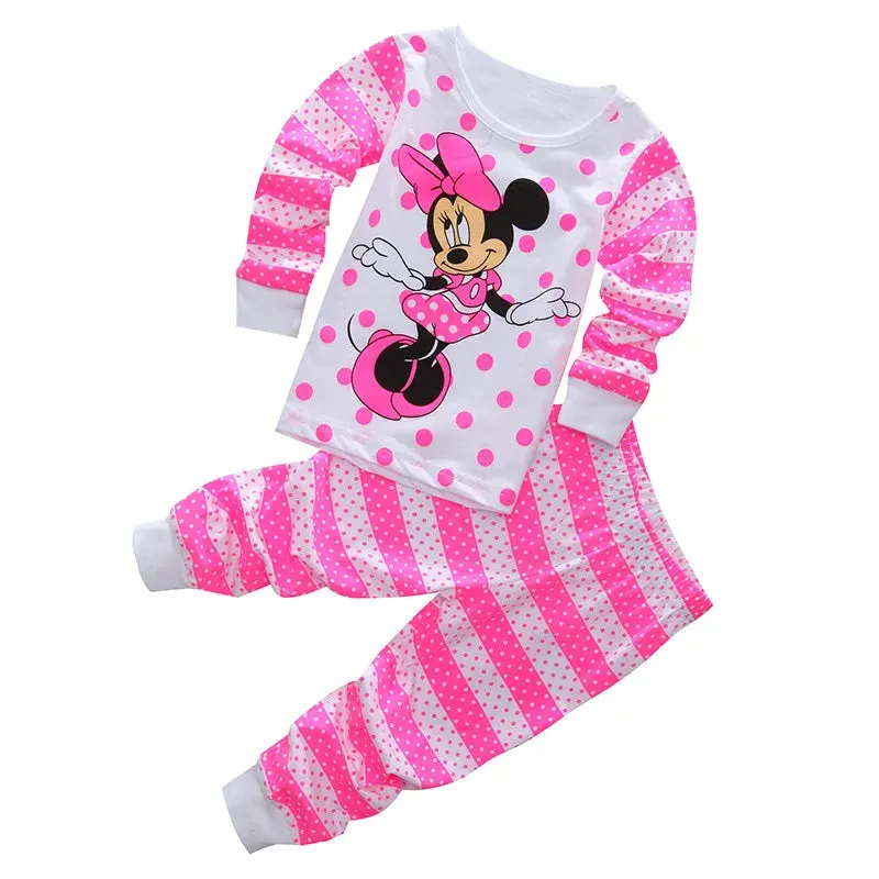 Spring Autumn Children's Clothing Sets Minnie girl boy Sleepwear Kids Pajamas Set Baby Girls Cotton Mickey Cartoon Pyjamas