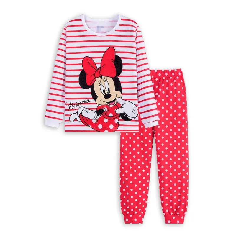 Spring Autumn Children's Clothing Sets Minnie girl boy Sleepwear Kids Pajamas Set Baby Girls Cotton Mickey Cartoon Pyjamas