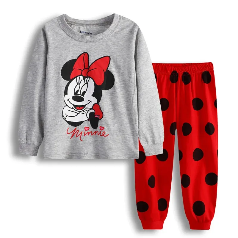 Spring Autumn Children's Clothing Sets Minnie girl boy Sleepwear Kids Pajamas Set Baby Girls Cotton Mickey Cartoon Pyjamas