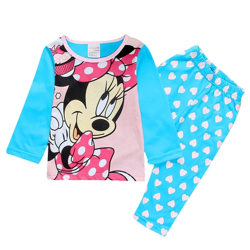 Spring Autumn Children's Clothing Sets Minnie girl boy Sleepwear Kids Pajamas Set Baby Girls Cotton Mickey Cartoon Pyjamas