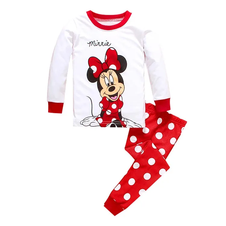 Spring Autumn Children's Clothing Sets Minnie girl boy Sleepwear Kids Pajamas Set Baby Girls Cotton Mickey Cartoon Pyjamas