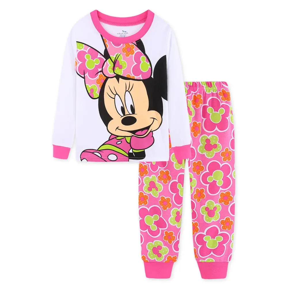 Spring Autumn Children's Clothing Sets Minnie girl boy Sleepwear Kids Pajamas Set Baby Girls Cotton Mickey Cartoon Pyjamas