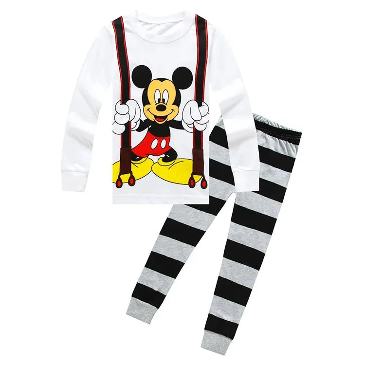 Spring Autumn Children's Clothing Sets Minnie girl boy Sleepwear Kids Pajamas Set Baby Girls Cotton Mickey Cartoon Pyjamas