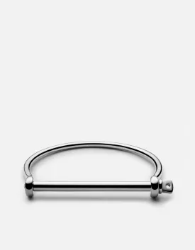 Thin Screw Cuff, Black Rhodium