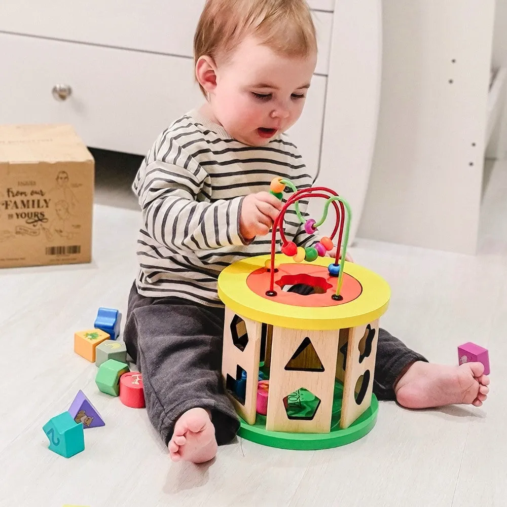 Wooden Activity Cube - Activity Cube for Toddlers